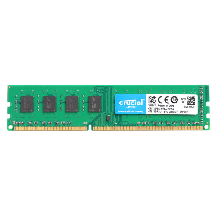 رم کامپیوتر کروشیال DDR3L-1600 ظرفیت 4 گیگابایت فرکانس 1600 مگاهرتز