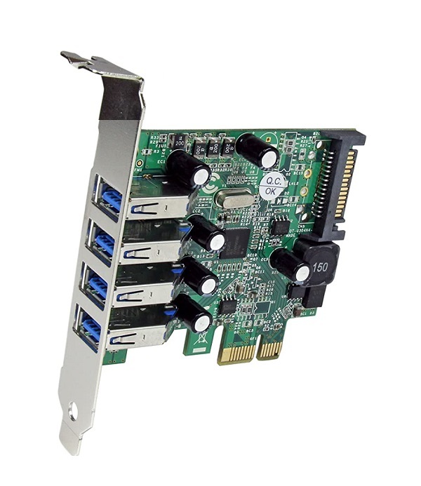 کارت USB3.0 PCI Express با برق ساتا 4 پورت مینی پنل مخصوص مینی کیس
